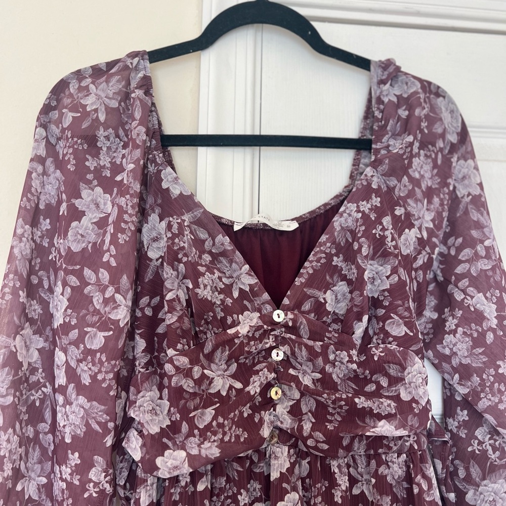 Altar'd State Burgundy Floral Dress